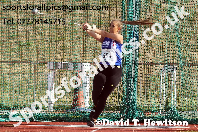 Womens under-17s hammer, 2018 Northern Under-17s/U-15s/U-13s Champs., Wavertree Athletics Centre, Liverpool. Photo: David T. Hewitson/Sports for All Pics